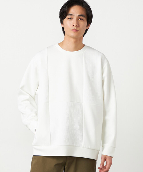 COMME CA ISM(コムサイズム)の「ヘリンボーンコンビ プルオーバー(Tシャツ/カットソー・メンズ・ホワイト/カーキ/ブラック・LARGE/MEDIUM)」の6枚目の写真