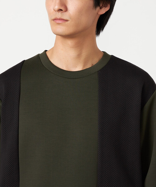 COMME CA ISM(コムサイズム)の「ヘリンボーンコンビ プルオーバー(Tシャツ/カットソー・メンズ・ホワイト/カーキ/ブラック・LARGE/MEDIUM)」の18枚目の写真