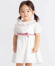 BeBe | 【お揃い】花柄フリルカラーパフスリーブワンピース(その他ベビーウェア)
