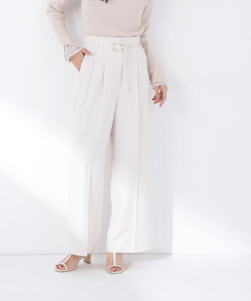 NATURAL BEAUTY BASIC（ナチュラルビューティーベーシック）の「【追加生産】◇ダブルベルトワイドパンツ（その他パンツ・レディース・ブラック/オフホワイト/ブラウン/ピンク・SMALL/MEDIUM/P/S）」の2枚目の写真