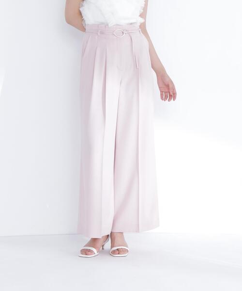 NATURAL BEAUTY BASIC（ナチュラルビューティーベーシック）の「【追加生産】◇ダブルベルトワイドパンツ（その他パンツ・レディース・ブラック/オフホワイト/ブラウン/ピンク・SMALL/MEDIUM/P/S）」の4枚目の写真