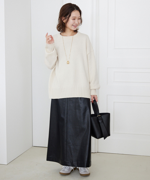 SLOBE IENA(スローブイエナ)の「《WEB限定/追加2》バルキーコットンプルオーバー(ニット/セーター・レディース・ホワイト/サックスブルー/カーキ/ブルー・FREE)」の5枚目の写真