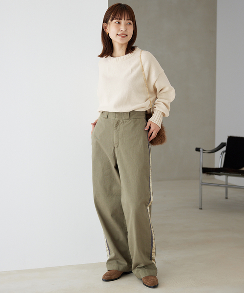 SLOBE IENA(スローブイエナ)の「《WEB限定/追加2》バルキーコットンプルオーバー(ニット/セーター・レディース・ホワイト/サックスブルー/カーキ/ブルー・FREE)」の9枚目の写真