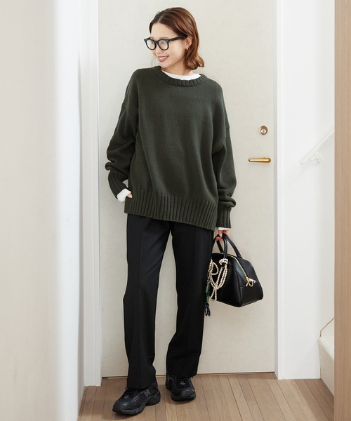 SLOBE IENA(スローブイエナ)の「《WEB限定/追加2》バルキーコットンプルオーバー(ニット/セーター・レディース・ホワイト/サックスブルー/カーキ/ブルー・FREE)」の13枚目の写真