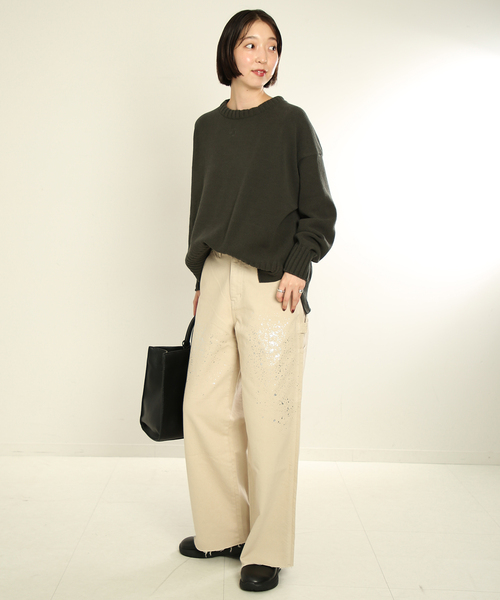 SLOBE IENA(スローブイエナ)の「《WEB限定/追加2》バルキーコットンプルオーバー(ニット/セーター・レディース・ホワイト/サックスブルー/カーキ/ブルー・FREE)」の22枚目の写真