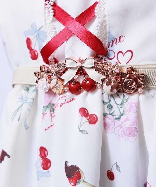 axes femme（アクシーズファム）の「ディヴェールショコラ細ベルト（ベルト・レディース・ピンク/ゴールド・FREE）」の2枚目の写真