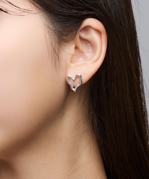 norme(ノーム)の「【SILVER925】ノーム オープン ハート ピアス / norme open heart pierce(ピアス(両耳用)・レディース・シルバー・FREE)」の8枚目の写真