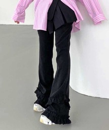 shameless（シェイムレス）の「裾フリルリブフレアパンツ（その他パンツ）」