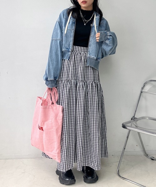 AS KNOW AS plus（アズノゥアズプラス）の「◯フード付き クロップド丈ジャケット  セットアップ対応（その他アウター・レディース・ブラック系その他/カモフラージュ/ケミカルウォッシュ・FREE）」の18枚目の写真