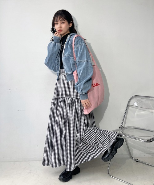 AS KNOW AS plus（アズノゥアズプラス）の「◯フード付き クロップド丈ジャケット  セットアップ対応（その他アウター・レディース・ブラック系その他/カモフラージュ/ケミカルウォッシュ・FREE）」の17枚目の写真