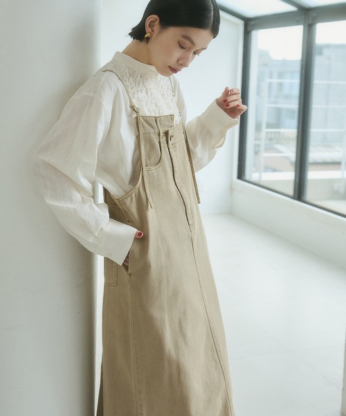 hunch(ハンチ)の「デニム/ツイル ジャンパースカート(ジャンパースカート・レディース・インディゴブルー/ダークグレー/ベージュ・FREE)」の7枚目の写真