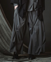 【NO ID.】Random Tuck Wide Pants / ランダム タック ワイド パンツ