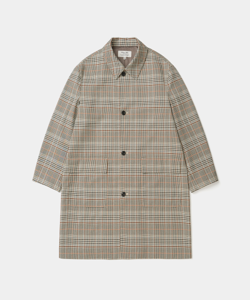 UNIFORM BRIDGE(ユニフォームブリッジ)の「light single long coat beige check(チェスターコート・メンズ・その他・MEDIUM/LARGE/X-LARGE)」の1枚目の写真