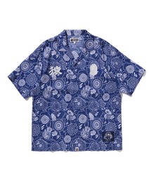 A BATHING APE | JAPANESE INDIGO ART CAMO OPEN COLLAR SS SHIRT(シャツ/ブラウス)