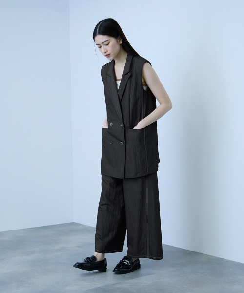 VICKY(ビッキー)の「ナイロンツイルデニムベスト≪手洗い可能≫(ベスト・レディース・ダークグレー/ネイビー/サックスブルー・M)」の11枚目の写真