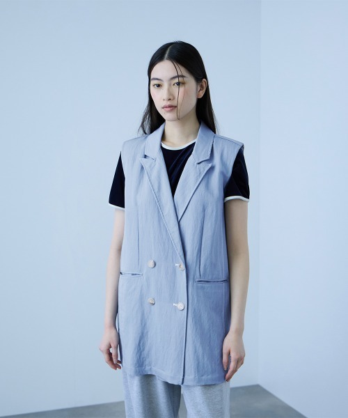 VICKY(ビッキー)の「ナイロンツイルデニムベスト≪手洗い可能≫(ベスト・レディース・ダークグレー/ネイビー/サックスブルー・M)」の20枚目の写真