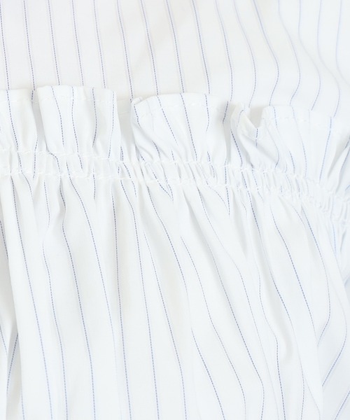 ASTORIA ODIER（アストリアオディール）の「シャーリングクロップドシャツ（シャツ/ブラウス・レディース・アイボリー/サックスブルー・MEDIUM）」の17枚目の写真