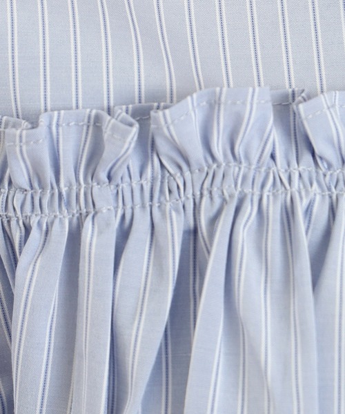 ASTORIA ODIER（アストリアオディール）の「シャーリングクロップドシャツ（シャツ/ブラウス・レディース・アイボリー/サックスブルー・MEDIUM）」の18枚目の写真