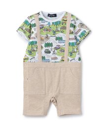 kladskap | ピクニック柄半袖カバーオール(ロンパース)