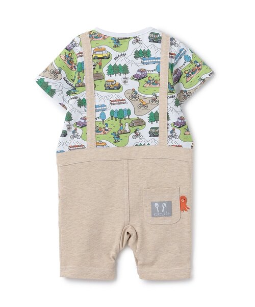 kladskap（クレードスコープ）の「ピクニック柄半袖カバーオール（ロンパース・キッズ・オフホワイト/サックスブルー・80ｃｍ/70cm）」の9枚目の写真