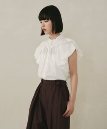 EMMEL REFINES | <EMMEL REFINES>EM バンドカラー パフスリーブ ブラウス(シャツ/ブラウス)