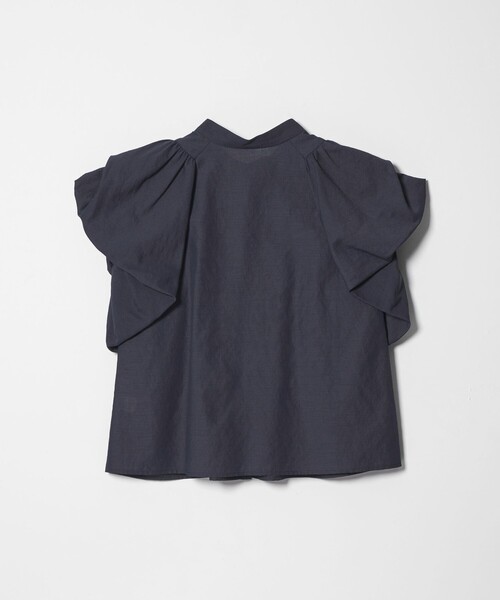 EMMEL REFINES（エメルリファインズ）の「＜EMMEL REFINES＞EM バンドカラー パフスリーブ ブラウス（シャツ/ブラウス・レディース・ホワイト/クリーム/ネイビー・FREE）」の4枚目の写真