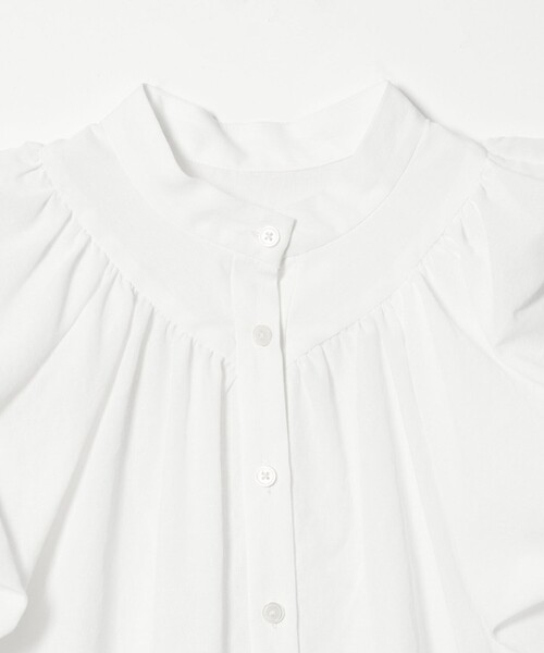 EMMEL REFINES（エメルリファインズ）の「＜EMMEL REFINES＞EM バンドカラー パフスリーブ ブラウス（シャツ/ブラウス・レディース・ホワイト/クリーム/ネイビー・FREE）」の8枚目の写真