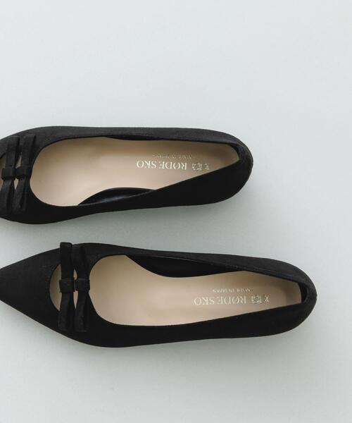 RODE SKO（ロデスコ）の「『MADE IN JAPAN』 ダブルリボンフラットパンプス（パンプス・レディース・ブラック/マスタード/キャメル・38/36/37）」の12枚目の写真