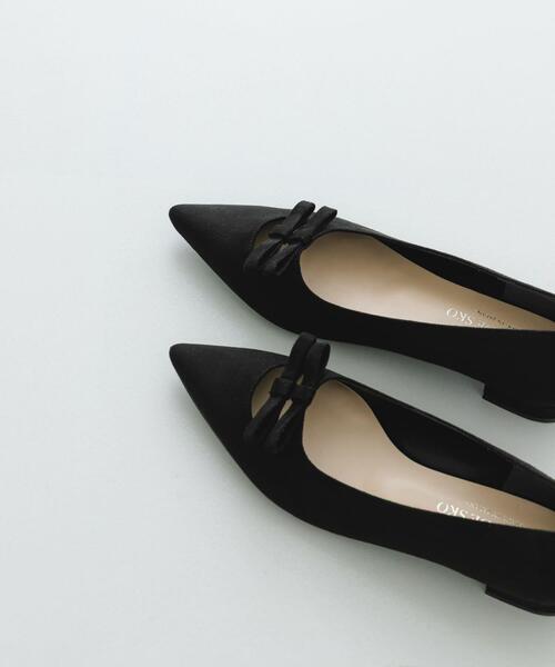 RODE SKO（ロデスコ）の「『MADE IN JAPAN』 ダブルリボンフラットパンプス（パンプス・レディース・ブラック/マスタード/キャメル・38/36/37）」の13枚目の写真