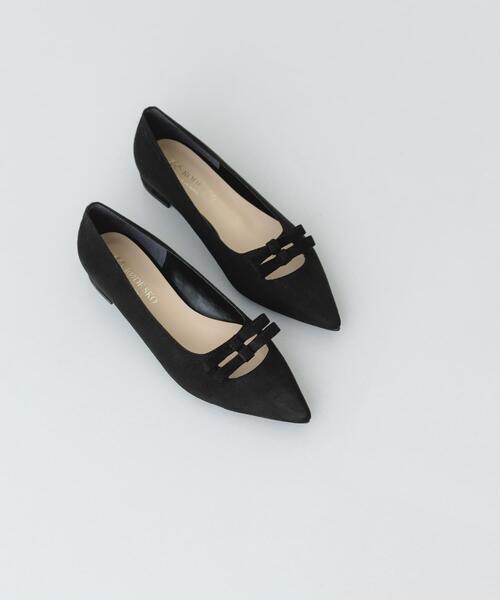 RODE SKO（ロデスコ）の「『MADE IN JAPAN』 ダブルリボンフラットパンプス（パンプス・レディース・ブラック/マスタード/キャメル・38/36/37）」の14枚目の写真