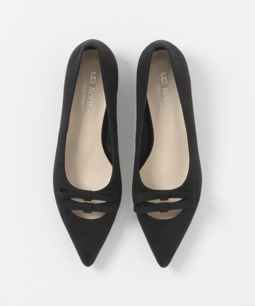 RODE SKO（ロデスコ）の「『MADE IN JAPAN』 ダブルリボンフラットパンプス（パンプス・レディース・ブラック/マスタード/キャメル・38/36/37）」の17枚目の写真