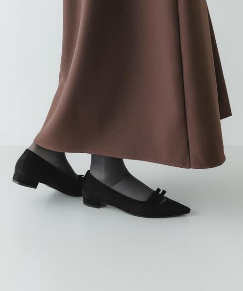 RODE SKO（ロデスコ）の「『MADE IN JAPAN』 ダブルリボンフラットパンプス（パンプス・レディース・ブラック/マスタード/キャメル・38/36/37）」の22枚目の写真