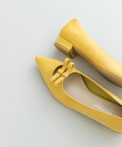 RODE SKO（ロデスコ）の「『MADE IN JAPAN』 ダブルリボンフラットパンプス（パンプス・レディース・ブラック/マスタード/キャメル・38/36/37）」の8枚目の写真