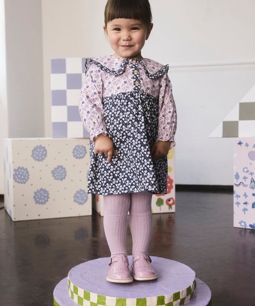 Cath Kidston(キャスキッドソン)の「キッズ ロングスリーブ ワンピース Multi Navy Ditsy(ワンピース・キッズ・ネイビー・100/110/120)」の1枚目の写真
