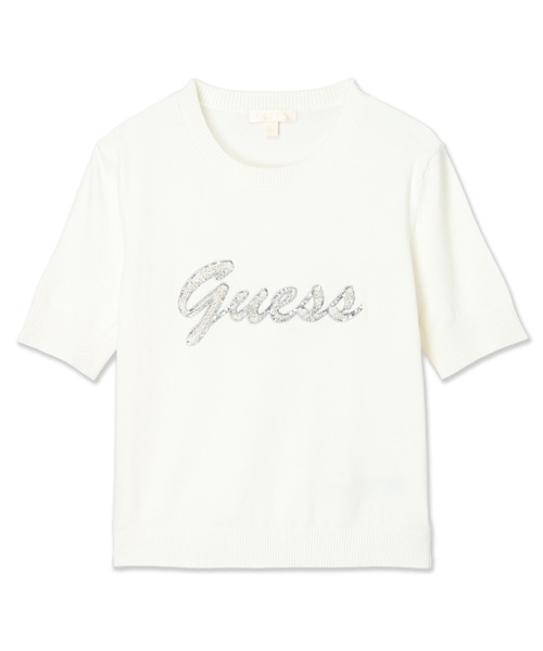 Short Sleeves Crew Neck Margaret Logo Sweater ニットトップス