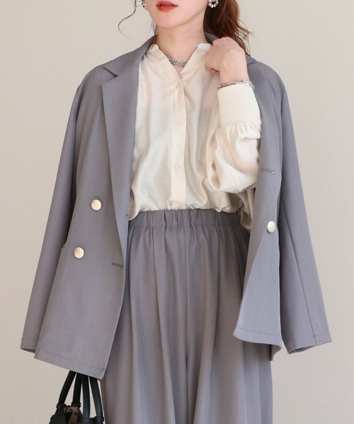 zena(ジェナ)の「袖口リブギャザースキッパーブラウス(シャツ/ブラウス・レディース・ブラック/アイボリー・MEDIUM)」の10枚目の写真