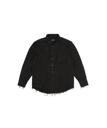 MEA（メア）の「VINTAGE LETTER DENIM SHIRT [BLACK]（シャツ/ブラウス）」