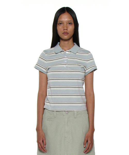 PARTIMENTO WOMEN(パルティメントウィメン)の「PWC 90s ポケットポロショートスリーブTシャツ_スカイ(ポロシャツ・レディース・その他・SMALL/MEDIUM/LARGE)」の1枚目の写真