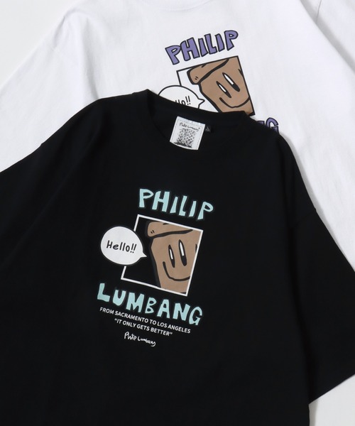Philip Lumbang(フィリップランバン)の「Philip Lumbang/フィリップランバン オーバーサイズ ストリート バックプリント ロゴ ワンポイント刺繍 半袖Tシャツ/レディース メンズ(Tシャツ/カットソー・メンズ・ホワイト/ブラック/ホワイト系その他2/ホワイト系その他3/ブラック系その他2/ブラック系その他3/ホワイト系その他/ブラック系その他・M/L/XL)」の6枚目の写真