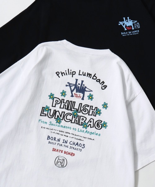 Philip Lumbang(フィリップランバン)の「Philip Lumbang/フィリップランバン オーバーサイズ ストリート バックプリント ロゴ ワンポイント刺繍 半袖Tシャツ/レディース メンズ(Tシャツ/カットソー・メンズ・ホワイト/ブラック/ホワイト系その他2/ホワイト系その他3/ブラック系その他2/ブラック系その他3/ホワイト系その他/ブラック系その他・M/L/XL)」の4枚目の写真