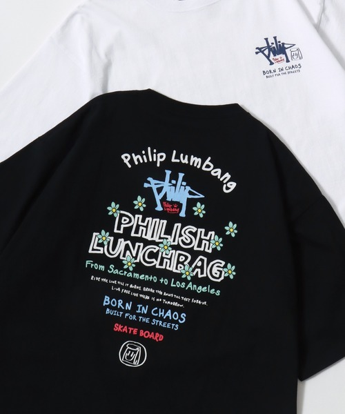 Philip Lumbang(フィリップランバン)の「Philip Lumbang/フィリップランバン オーバーサイズ ストリート バックプリント ロゴ ワンポイント刺繍 半袖Tシャツ/レディース メンズ(Tシャツ/カットソー・メンズ・ホワイト/ブラック/ホワイト系その他2/ホワイト系その他3/ブラック系その他2/ブラック系その他3/ホワイト系その他/ブラック系その他・M/L/XL)」の8枚目の写真