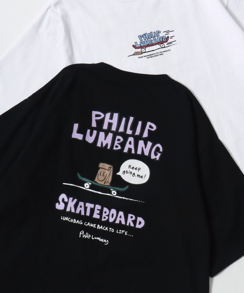 Philip Lumbang(フィリップランバン)の「Philip Lumbang/フィリップランバン オーバーサイズ ストリート バックプリント ロゴ ワンポイント刺繍 半袖Tシャツ/レディース メンズ(Tシャツ/カットソー・メンズ・ホワイト/ブラック/ホワイト系その他2/ホワイト系その他3/ブラック系その他2/ブラック系その他3/ホワイト系その他/ブラック系その他・M/L/XL)」の5枚目の写真