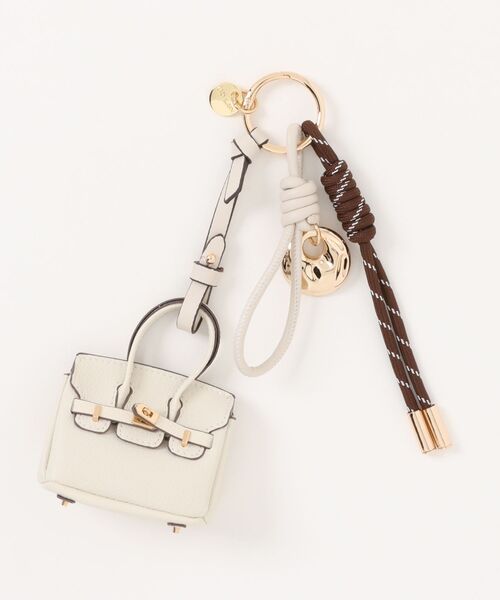 LAZY SUSAN（レイジースーザン）の「チャーム　ミニバッグ　パラコード（キーホルダー・レディース・ブラック/アイボリー/グレイッシュベージュ・FREE）」の2枚目の写真