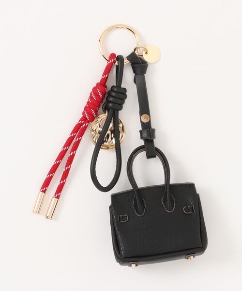 LAZY SUSAN（レイジースーザン）の「チャーム　ミニバッグ　パラコード（キーホルダー・レディース・ブラック/アイボリー/グレイッシュベージュ・FREE）」の4枚目の写真
