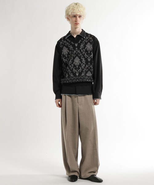 HARE(ハレ)の「ダマスクガラニットベスト(HARE)(ベスト・メンズ・ブラック/ブラウン・FREE)」の22枚目の写真