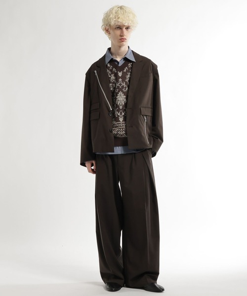 HARE(ハレ)の「ダマスクガラニットベスト(HARE)(ベスト・メンズ・ブラック/ブラウン・FREE)」の9枚目の写真