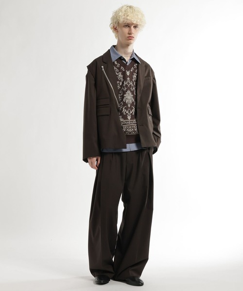 HARE(ハレ)の「ダマスクガラニットベスト(HARE)(ベスト・メンズ・ブラック/ブラウン・FREE)」の10枚目の写真