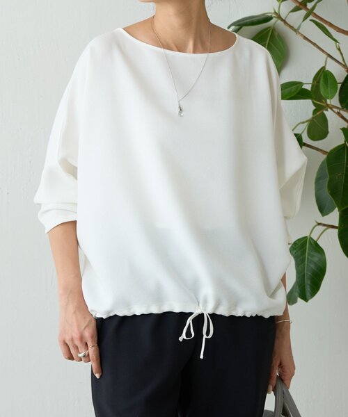 BEARDSLEY(ビアズリー)の「ストレッチジョーゼットプルオーバー(シャツ/ブラウス・レディース・アイボリー/ブルー・FREE)」の20枚目の写真