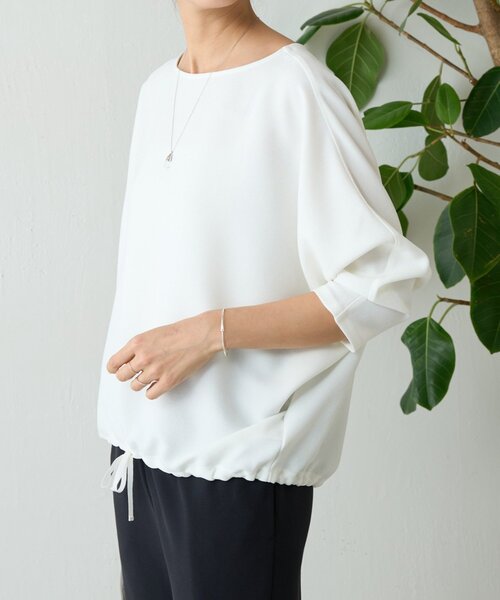 BEARDSLEY(ビアズリー)の「ストレッチジョーゼットプルオーバー(シャツ/ブラウス・レディース・アイボリー/ブルー・FREE)」の21枚目の写真