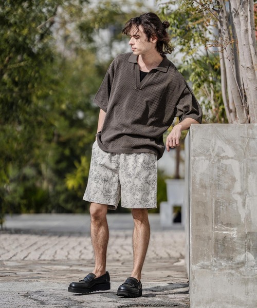 CAMBIO（カンビオ）の「mhs2576-パンチングニットスキッパーポロ（ポロシャツ・メンズ・ネイビー/ブラック/グレー・M/L/XL）」の21枚目の写真